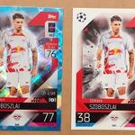 Szoboszlai Dominik RB Leipzig Base Card és Crystal Parallel focis kártya Topps Match Attax 2023 fotó