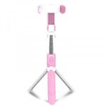 Bluetooth Szelfibot Tripod Funkcióval, 18.5cm-68cm, 10 méter távirányító hatótáv, pink fotó