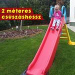 Vízi csúszdává alakítható, műanyag kerti csúszda kapaszkodóval / 2 méteres csúszáshossz fotó