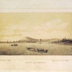 1850 Buda és Pest RENDKÍVÜL RITKA látképe dél felől - tónusos kőnyomat - fa keretben (*51) fotó