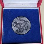 1977 100.000 IKARUS Autóbusz emlékérem Budapest dobozában 1Ft NMÁ fotó