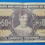 1966-1967 -ig BRAZIL 50 Cruzeiros bankó - 5 Centavossal felülbélyegezve !!! F (L0492) fotó