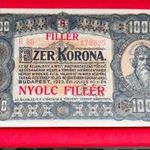 1923-1000 korona 8 fillér Unc fotó