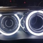 BMW E60 E61 H7 halogén facelift OPÁL SMD LED fehér angel eye nappali menetfény karika szett fotó