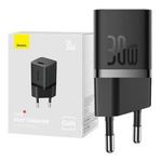 Baseus GaN5 Mini USB-C hálózati töltő 30W fekete (CCGN070401) (CCGN070401) fotó