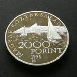 Magyarország 2000 Forint 1998 ezüst PP, Balatoni hajók Phoenix emlékérme 31, 45 g fotó