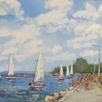 Bánfi - "Balaton-part..." - Szántód (olaj, karton 33×43 cm) fotó