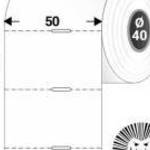 Polccímke 50 * 30 mm-es, perforált, termál, vezérlőlyukkal (1000 db/tekercs) - Tezeko fotó