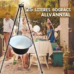 25 literes zománcozott bogrács állvánnyal fotó