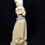 LÁNY KISKUTYÁVAL ÉS KOSÁRRAL ... LLADRO NAO PORCELÁN SZOBOR X fotó