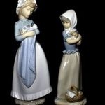 KÉT LÁNY KUTYÁKKAL ... 2 DB LLADRO PORCELÁN FIGURA X fotó