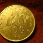 Új-Kaledónia nagy réz 100 franc 1987 fotó