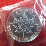 KANADA / MAPLE LEAF 5 DOLLÁR 1988 EZÜST: 31, 1g/999 PÉNZVERDEI CSOMAGOLÁSBAN BU fotó