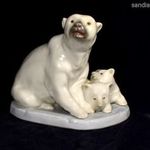 LLADRO JEGESMEDVE CSALÁD ... HIBÁTLAN PORCELÁN FIGURA X fotó