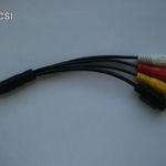 S-video 9 pin - RCA anya x3 s-video 4 pin anya kábel fekete színű 17, 5 cm ÚJ! fotó