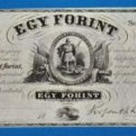 1852 -es Ropogós Emigrációs Kossuth ezüst 1 Forint Szabadságharcos bankó Ritka !! UNC (L0501) fotó