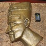 Retro súlyos tömör bronz egyiptomi Nefertiti fali szobor kép 1, 6Kg lakás dekoráció fotó