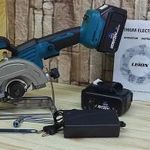 2x 21V (5S 2P) Li Akkus kézi körfűrész Brushless motoros kéziszerszám. fotó