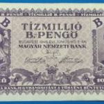 1946 -os 10.000.000 TÍZMILLIÓ B.-Pengő ropogós papírú bankó !!!!!! EF+ (L724) fotó