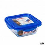 Hermetikus ebéddoboz Pyrex Cook & Go 16, 7 x 16, 7 x 7 cm Kék 850 ml Üveg (6 egység) fotó