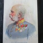 1916 HABSBURG FERENC JÓZSEF CSÁSZÁR MAGYAR KIRÁLY EREDETI ÉS KORABELI SZÍNES KÉPESLAP fotó