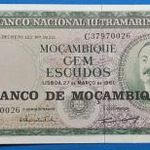 1976 -os UNC MOZAMBIQUE - 100 Escudos vízjeles fémszálas bankó UV aktivitással !! (L0676) fotó