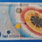 1999 -es ROMÁNIA - 2.000 Lei polymer bankó Napfogyatkozás emlékkiadás UV aktivitással!! VF (L0644) fotó