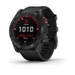 Garmin Fenix 7X Solar okosóra Palaszürke, fekete színű szilikon szíjjal (010-02541-01) (010-02541... fotó