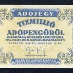 1946 10 millió Adópengő UNC/aUNC -P100 fotó