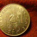 Új-Kaledónia nagyméretű nikkel 50 franc 1967 fotó