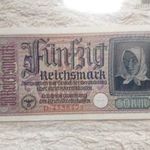 50 Reichsmark-Eredeti-Németország 50 Reichsmark 1940-1945. VF- fotó