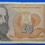 1994 -as YUGOSLAVIA - 20 Dinara vízjeles fémszálas bankó ! F (L0656) fotó