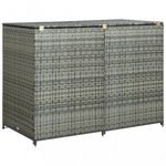 antracit polyrattan dupla tároló gurulós kukához 148x77x111 cm fotó