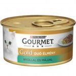 GOURMET GOLD Nyúllal és májjal duó élmény nedves macskaeledel 85g fotó