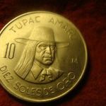 Peru nagy nikkel 10 soles 1972 UNC Tupac fotó