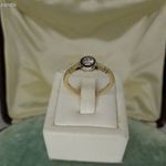 Art deco antik arany buton gyűrű 0.25 ct brillel fotó