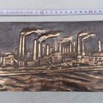 Csepel művek nagy méretű szignózott bronz plakett szép állapotban 24 X 13.5 cm fotó