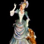 LÁNY KUTYÁVAL .. GYÖNYÖRŰ GYŰJTEMÉNYES ROYAL DOULTON PORCELÁN SZOBOR X fotó