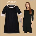 JAEGER extra csinos KIFINOMULT fekete bélelt szövet LUXUS RUHA púderrózsaszín segélyekkel ~42 fotó