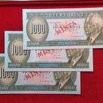 3db SORSZÁMKÖVETŐ MINTA 1000 FORINT 1996 E UNC fotó