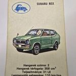 Autókvartett Autóskártya - kék Hátlap - Subaru Rex fotó