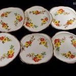 VIRÁGOS MINTÁVAL ART DECO 6 DB STAFFORDSHIRE DESSZERTES TÁNYÉR X fotó