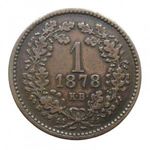 Magyarország, 1 krajcár 1878 - 2x2 makkos VF+ fotó