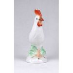 1U303 Kézzel festett fehér Herendi porcelán kakas figura 13.7 cm fotó