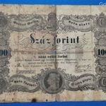 1848 -as 100 EZÜST Forint Kossuth Szabadságharcos bankó !!!! VG (L0822) fotó