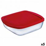 Négyzet alakú ebéd doboz fedéllel Ő Cuisine Cook&store Ocu Piros 2, 2 L 25 x 22 x 5 cm Üveg Szilik... fotó