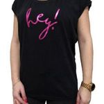 BE FAMOUS fekete fényes pink FELIRATOS lezser L/XL csajos PÓLÓ q44 fotó