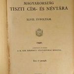 1940 MAGYARORSZÁG TISZTI CÍM ÉS NÉVTÁRA ... RITKA KATONAI TÉMÁJÚ KÖNYV fotó