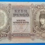 1943 -as Szálasi 1000 Pengő Bankó - Egyik legszebb papírpénzünk Ritkább!!! F (L0794) fotó