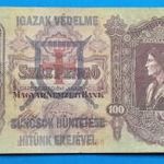 1930 -as ropogós 100 pengő bankó "Igazak védelme "... felülbélyegzéssel F (L0902) fotó